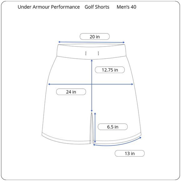 Under Armour Golf Shorts Men’s 40 (6.5” Inseam) Blue Striped Performance Stretch - Picture 7 of 7